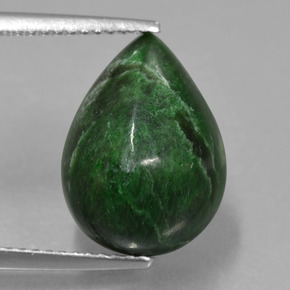 Maw-sit-sit verde natural 8,26ct, formato de pêra, opaco