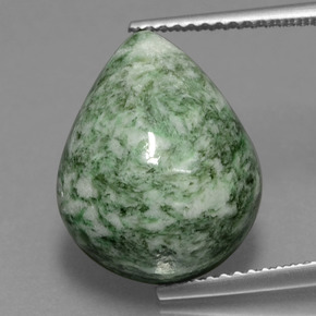 Maw-sit-sit verde natural 11,53ct, formato de pêra, opaco