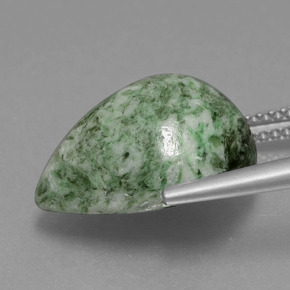 Maw-sit-sit verde natural 11,53ct, formato de pêra, opaco