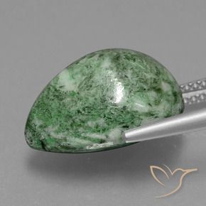Maw-Senta-Senta Verde Sálvia Natural 12.27ct, Formato de pêra, Opaco
