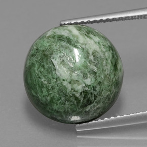 Maw-sit-sit verde natural 11,20ct, corte redondo, opaco