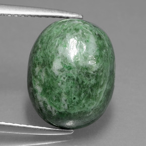 Maw-sit-sit verde natural 9,19ct, corte oval, opaco