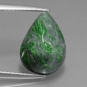 Maw-sit-sit verde natural 5,57ct, formato de pêra, opaco