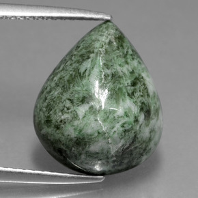 Maw-sit-sit verde natural 8,32ct, formato de pêra, opaco