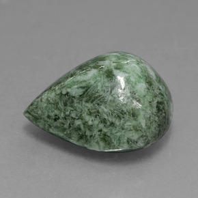 Maw-sit-sit verde natural 8,32ct, formato de pêra, opaco