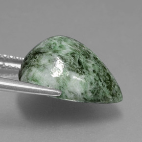 Maw-sit-sit verde natural 8,32ct, formato de pêra, opaco