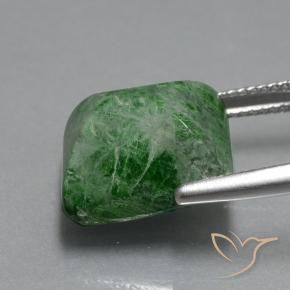 Maw-Senta-Senta verde escuro Natural 15.09ct, baguete, Opaco