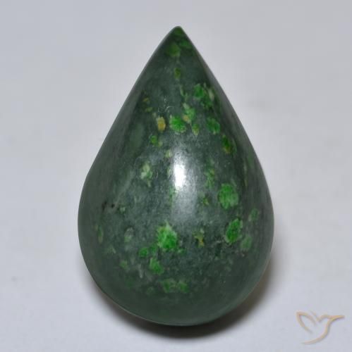 9.96ct Natural Verde floresta Maw-Senta-Senta, Formato de pêra, Opaco