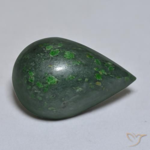 Maw-Senta-Senta Verde floresta Natural 9.96ct, Formato de pêra, Opaco
