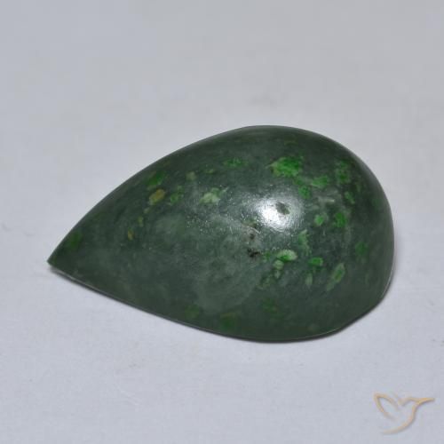 Maw-Senta-Senta Verde floresta Natural 9.96ct, Formato de pêra, Opaco
