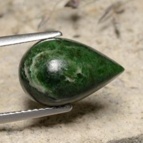 Maw-sit-sit verde natural 5,93ct, formato de pêra, opaco
