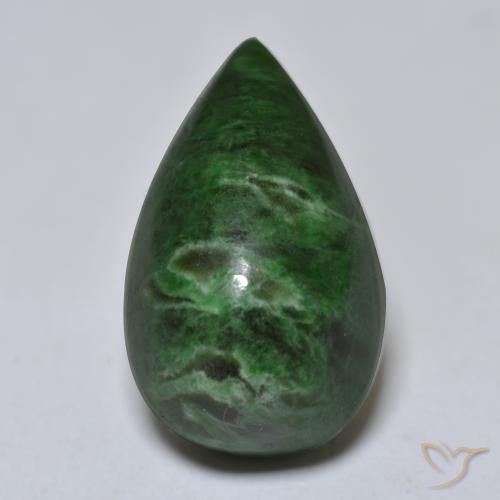 10.89ct Natural verde pinho Maw-Senta-Senta, Formato de pêra, Opaco