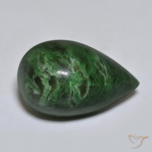 Maw-Senta-Senta verde pinho Natural 10.89ct, Formato de pêra, Opaco