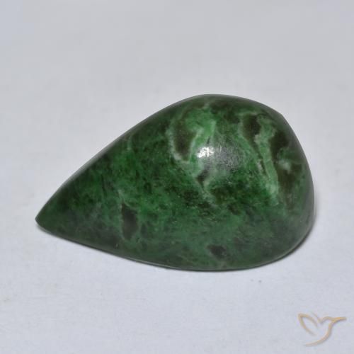 Maw-Senta-Senta verde pinho Natural 10.89ct, Formato de pêra, Opaco