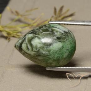 Maw-sit-sit verde natural 12,54ct, formato de pêra, opaco