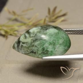 Maw-sit-sit verde natural 12,54ct, formato de pêra, opaco