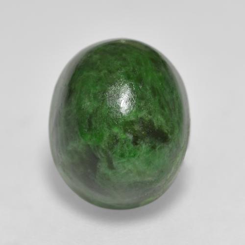 Maw-sit-sit verde natural 6,33ct, corte oval, opaco