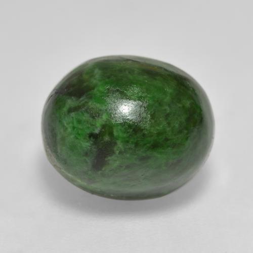 Maw-sit-sit verde natural 6,33ct, corte oval, opaco