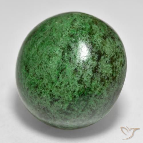 Maw-Senta-Senta Verde escuro Natural 34.00ct, Redondo, Opaco
