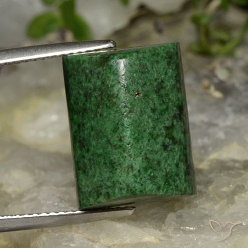 16.56ct Natural verde escuro Maw-Senta-Senta, baguete, Opaco