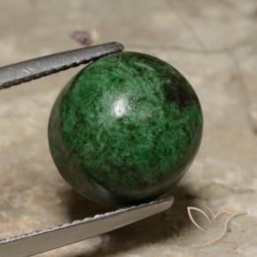 Maw-Senta-Senta Verde escuro Natural 8.65ct, Redondo, Opaco