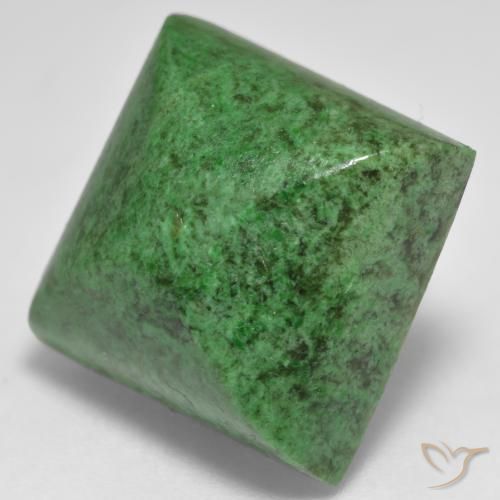 Maw-Senta-Senta Verde escuro Natural 20.93ct, Quadrado, Opaco