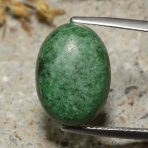 Maw-sit-sit verde natural 9,38ct, corte oval, opaco