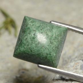 Maw-sit-sit verde natural 6,26ct, quadrado, opaco