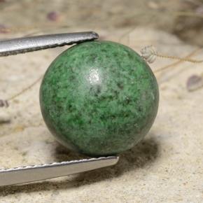 Maw-sit-sit verde natural 7,20ct, corte redondo, opaco