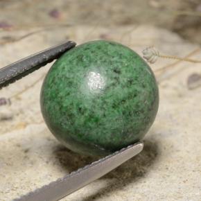 Maw-sit-sit verde natural 7,20ct, corte redondo, opaco