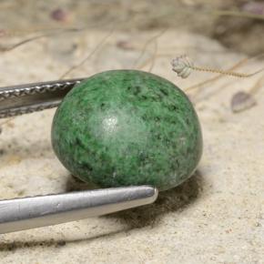 Maw-sit-sit verde natural 7,20ct, corte redondo, opaco