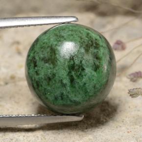 Maw-sit-sit verde natural 8,69ct, corte redondo, opaco