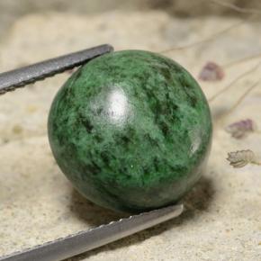 Maw-sit-sit verde natural 8,69ct, corte redondo, opaco