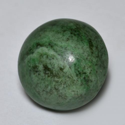Maw-sit-sit verde natural 8,95ct, corte redondo, opaco
