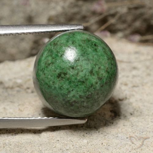 13.27ct Natural Verde médio Maw-Senta-Senta, Redondo, Opaco