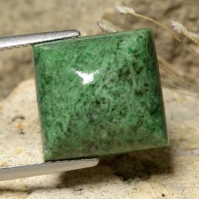 Maw-sit-sit verde natural 11,92ct, quadrado, opaco