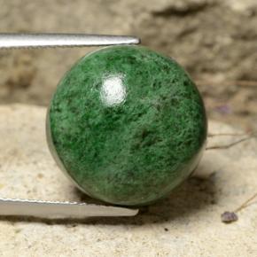 Maw-sit-sit verde natural 19,89ct, corte redondo, opaco