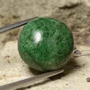 Maw-sit-sit verde natural 19,89ct, corte redondo, opaco