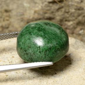 Maw-sit-sit verde natural 19,89ct, corte redondo, opaco