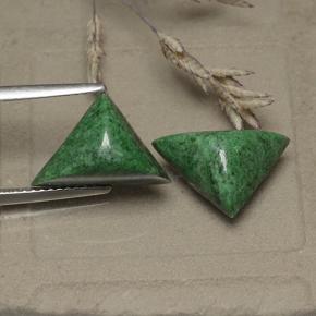 Pedras preciosas de maw-sit-sit verde natural de 7,46 ct, trillion, opaco