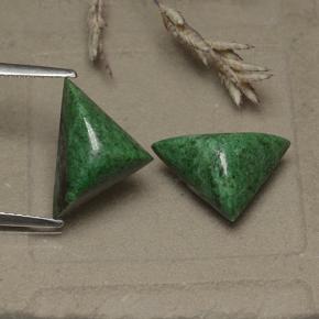 Pedras preciosas de maw-sit-sit verde natural de 7,46 ct, trillion, opaco