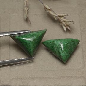 Pedras preciosas de maw-sit-sit verde natural de 7,46 ct, trillion, opaco