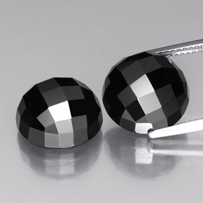 Pedras preciosas de melanita preto natural de  ct, corte redondo, opaco