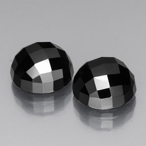 Pedras preciosas de melanita preto natural de  ct, corte redondo, opaco