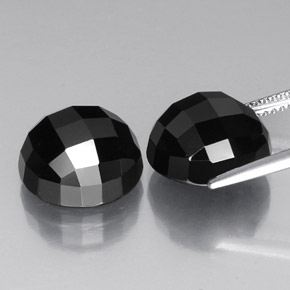 Pedras preciosas de melanita preto natural de  ct, corte redondo, opaco