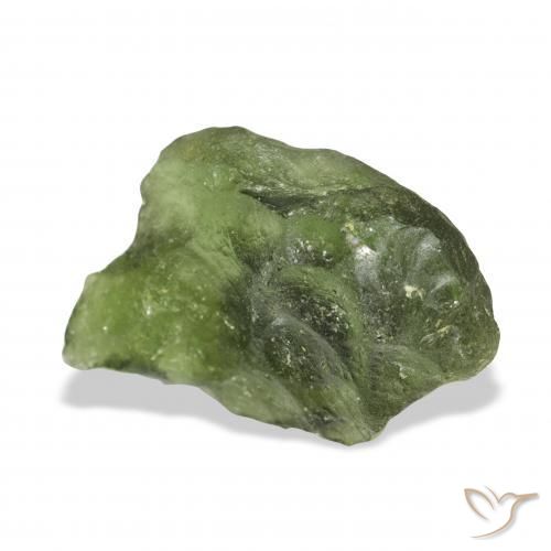 Moldavita verde quente Natural 12.24ct, Chique, Translúcido