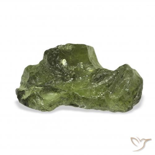 Moldavita Verde médio Natural 9.84ct, Chique, Translúcido