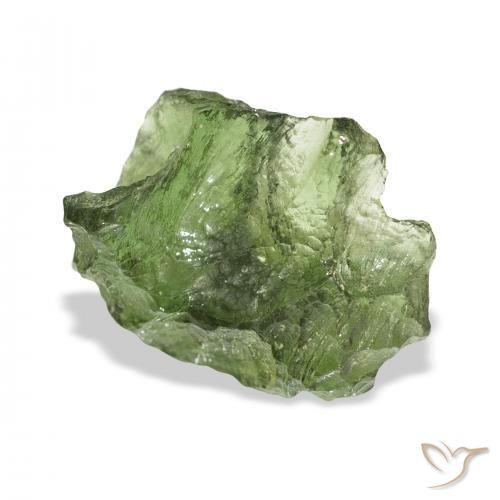 Moldavita Verde médio Natural 8.87ct, Chique, Translúcido