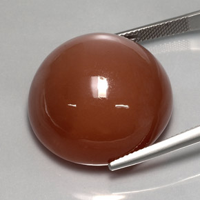 Pedra da lua laranja natural 57,43ct, corte redondo, opaco