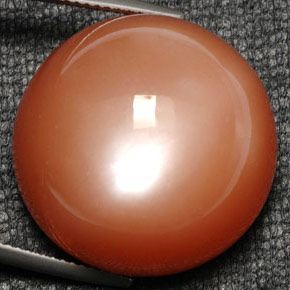 Pedra da lua laranja natural 52,80ct, corte redondo, opaco